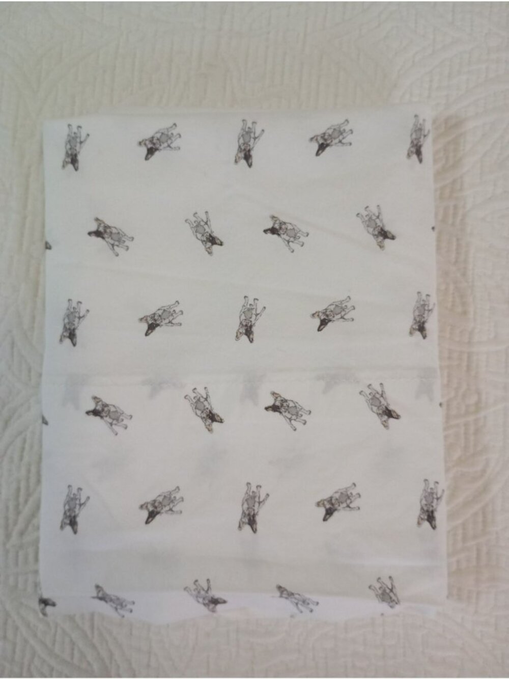 Ralph Lauren Home 100% Cotton Twin Sheet Set Dog Print White - Picture 5 of 7